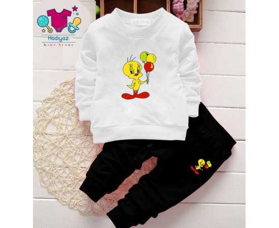 Comfortable Summer Collection Kids Suits - White Shirt Black Trouser