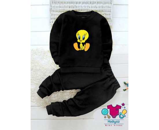 Summer Friendly Collection Kids Suits - Black Shirt Black Trouser