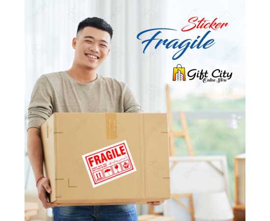 Handle With Care Fragile Stickers for Sensitive Products 10 / 25 / 50 / 100 / 200 - GIFT City - Pack 50
