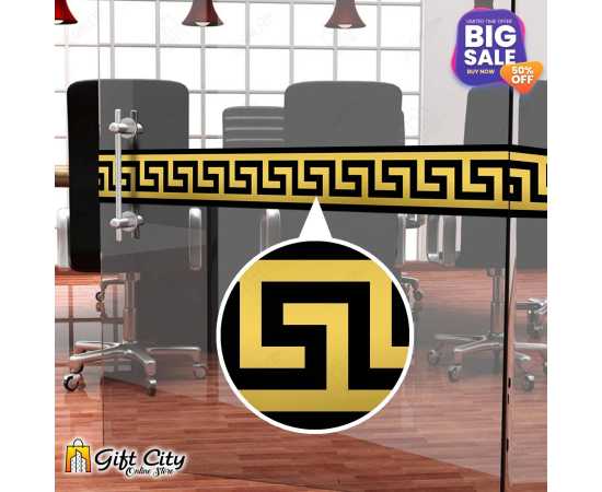 Golden Tile Border Stickers Pack of 5 Pcs. 24x7 cm Black and Gold