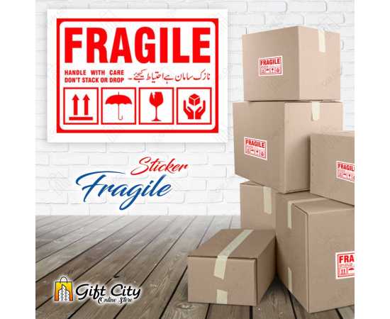 Handle With Care Fragile Stickers for Sensitive Products - Pack 10