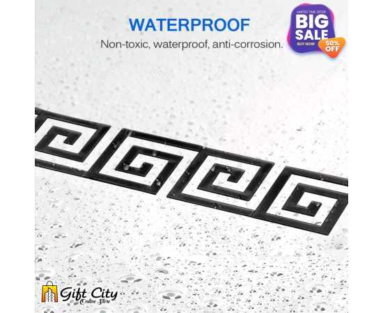 Black Mirror Tile Sticker Acrylic Border 5 Pcs 60*60mm