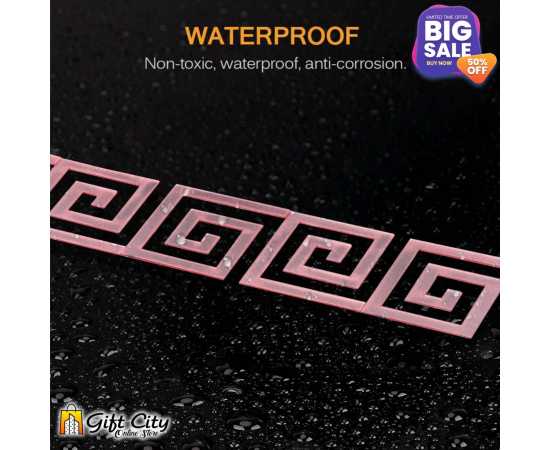 Rose Gold Mirror Tile Sticker Acrylic Border 5 Pcs 60*60mm