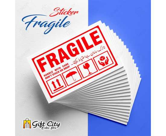 Handle With Care Fragile Stickers for Sensitive Products 10 / 25 / 50 / 100 / 200 - GIFT City - Pack 200