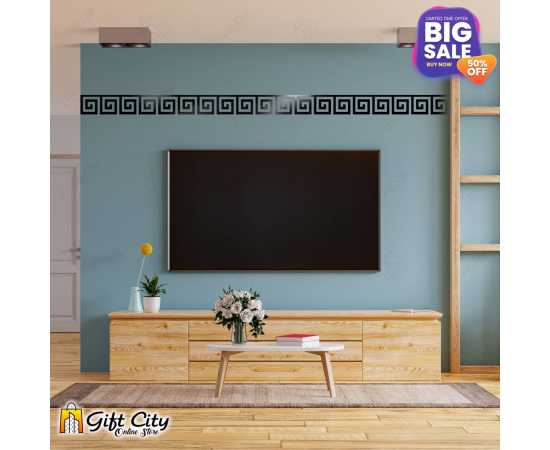 Black Mirror Tile Sticker Acrylic Border Self Adhesive Building Wall Art 40 Pcs 60*60mm