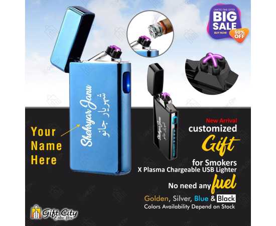 Customize USB Rechargeable Windproof Lighter Electric Dual Arc Lighter