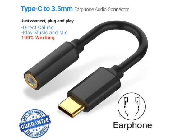 USB Type C To 3.5mm Earphone Jack Adapter Converter