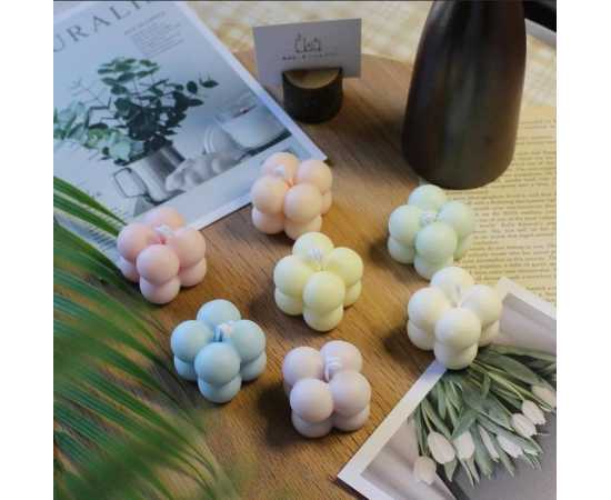 7 PCs, Ranibow Bloom Bubble Candles Set,  Bubble Candles