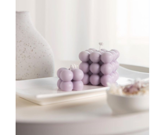 2 PCs, Pastel Purple Bubble Candles Set