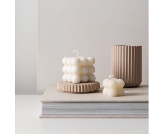 2 PCs, Pastel White Bubble Candles Set