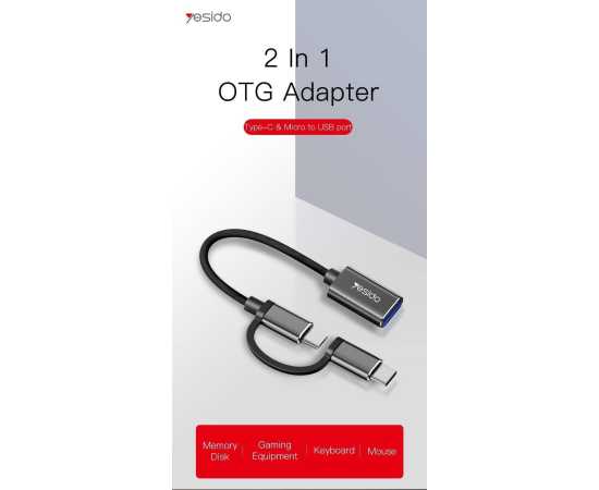 Yesido 2 In 1 OTG Adapter Type-C & Micro to USB Port