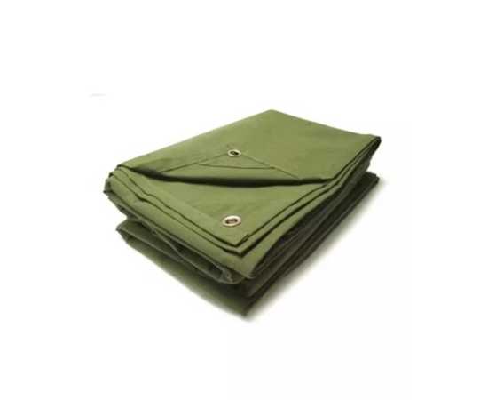 Large Heavy Duty Army Green Canvas Tarpal - 9ft X 12ft