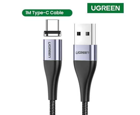 UGREEN Magnetic 3A Type-C Fast Charging Cable 1M Black