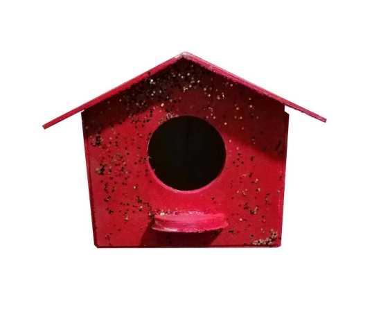 Play Wood Breeding Medium Hut For Birds - Red