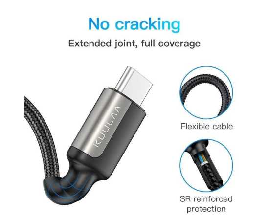 Kuulaa 65W PD USB Type-C Fast Charging Cable 1M