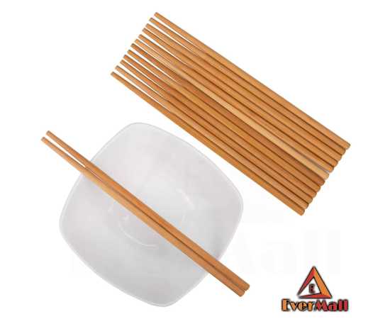 Chinese Style Natural Bamboo Reusable Chopstick - Pack Of 5 Pairs