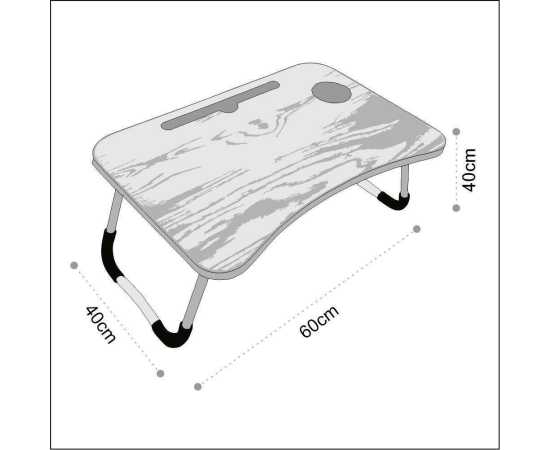 Relaxsit Foldable E-Laptop Table Stand with Multiple Slots - Ash White