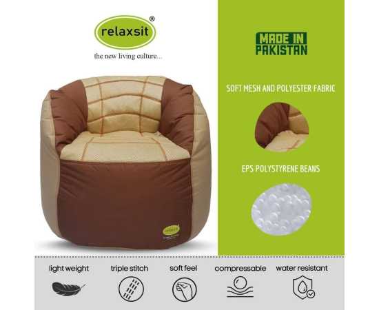 Relaxsit Sports Chair Queen Sized Bean Bag Sofa - Beige