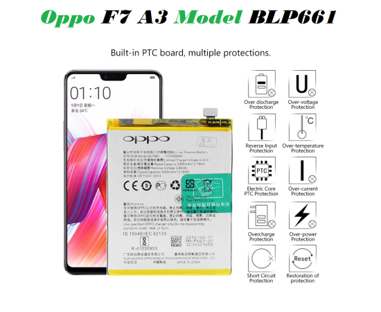 Oppo F7 / A3 Battery Replacement (BLP661) With 3400mAh Capacity