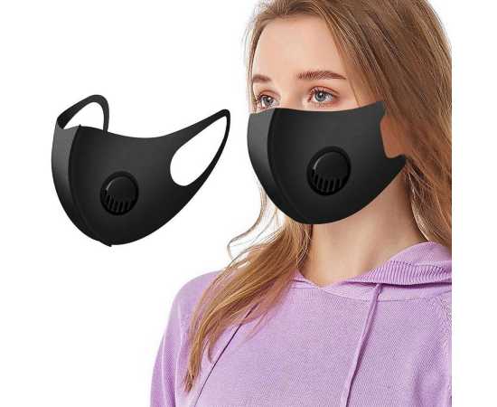 Black PM2.5 Mask 3D Anti-fog Anti-dust Mouth Mask Breathable Washable