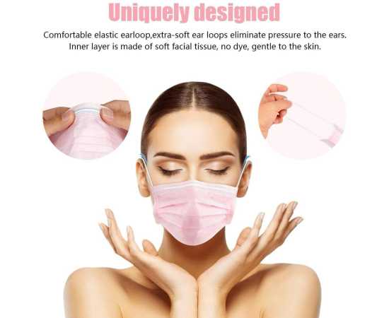 10 Protective Face Mask,s 3 Protection Layers Nose Pin 65 Gsm