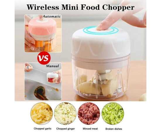Wireless Electric Chopper Mini Grinder 250ml USB Charging And  Rechargeable