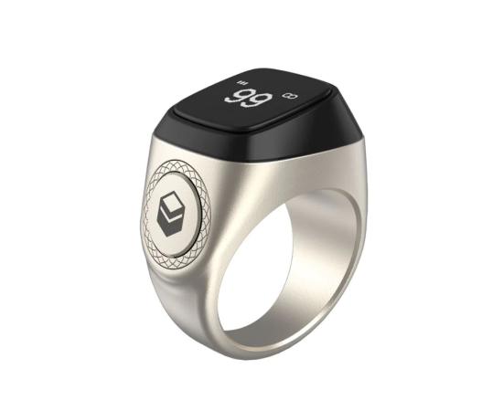 2022 iQibla Zikr 1 Tasbih Smart Ring for Muslims - Silver
