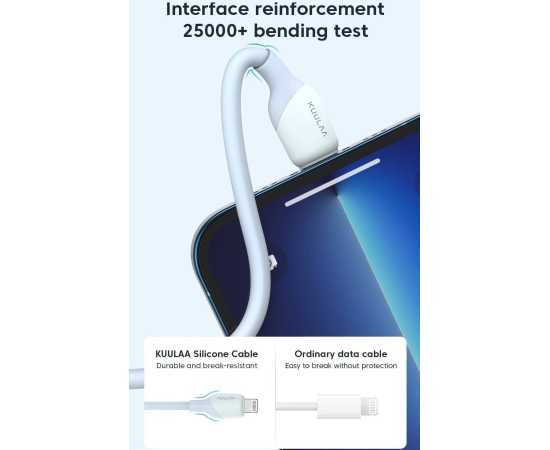 KUULAA 30W MFI Certified PD USB-C to Lightning Charging Cable Black