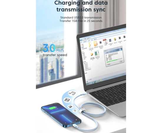 KUULAA 30W MFI Certified PD USB-C to Lightning Charging Cable Black