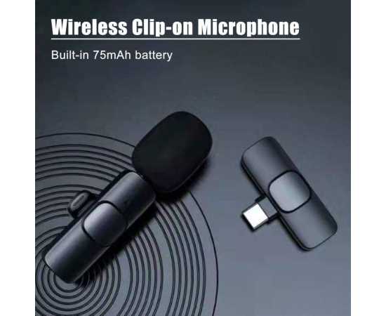 K8 Wireless Collar Mic Microphone Type-C AND LIGHTENING CONNECTOR