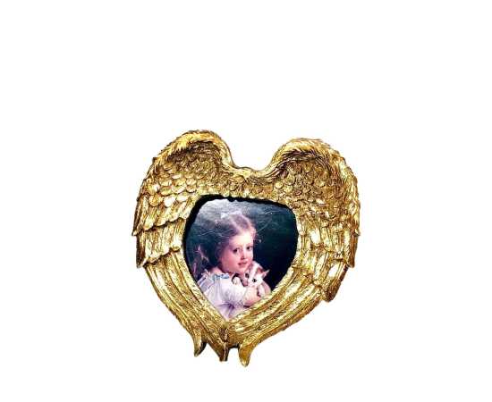 Heart Design Golden Photo Frame