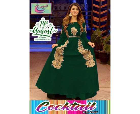 Independent Day Long bunch Stylish Embroidered Maxi With belt