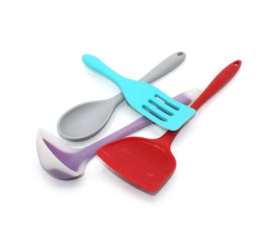 Chef 4 PCS Silicone Kitchen Tools Set/Wok Spatulas/Nonstick Kitchen Utensils