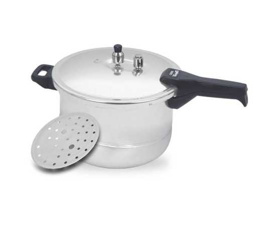 Chef Long Handle Aluminum Pressure Cooker With Steam Roaster 1405 - 7 liters