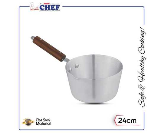 Chef 24 Cm Metal Finish Aluminum Milk Pan/ Sauce Pan For Tea - Mp-05