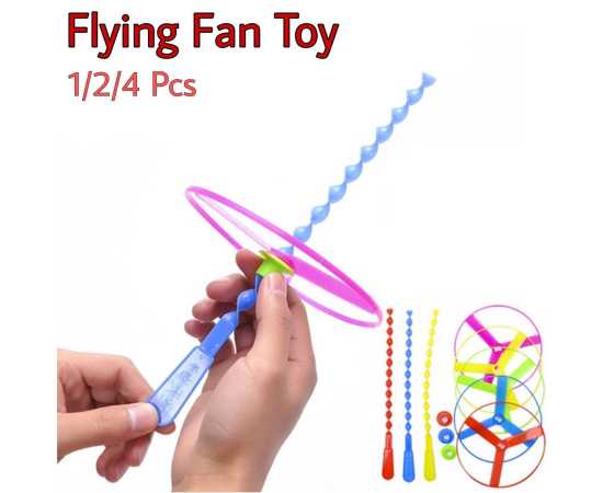 6 Pcs Flying Disc Fan Saucer Children Outdoor Pull String Flying Bamboo Dragonfly Helicopter