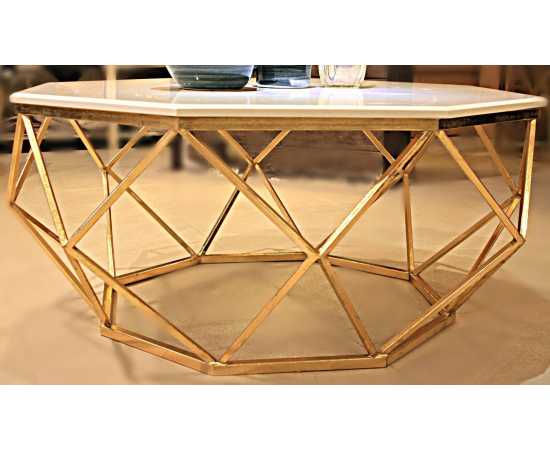 Octagon Centre Table Marble Top - 1 Piece