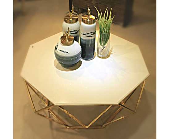 Octagon Centre Table Marble Top - 1 Piece