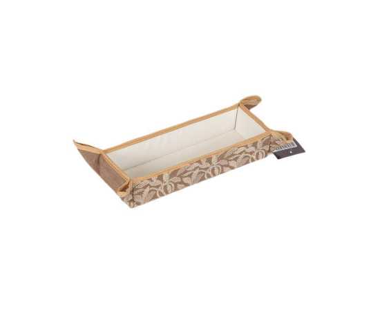 brown Swede Embroidered Cutlery Tray