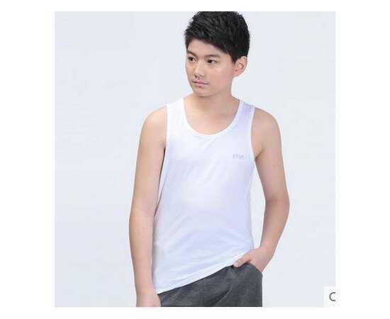 White 100% Cotton Sando Vest / Buniyan For Kids 