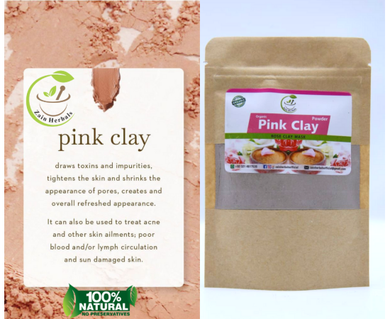 Zain Herbals  Pink Clay Skin Care  Draw Out Impurities  Fresh Skin - 100G Zain Herbals  Pink Clay Skin Care  Draw Out Impurities  Fresh Skin - 100G