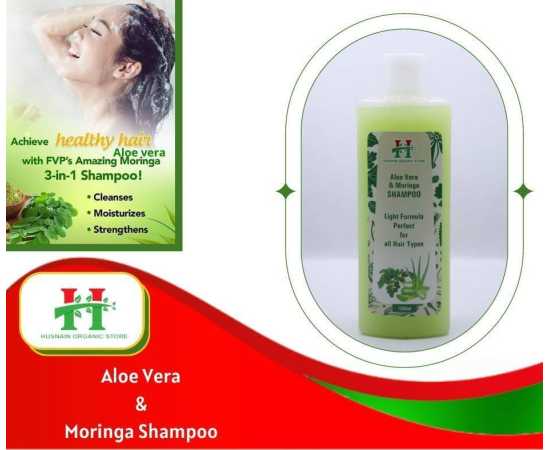 Husnain Organic Store - Aloe Vera & Moringa Shampoo - 1000Ml