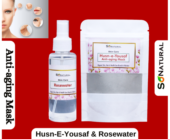 SoNatural - Husan E Yousaf Anti-Aging Mask 60G & Rosewater - 120Ml
