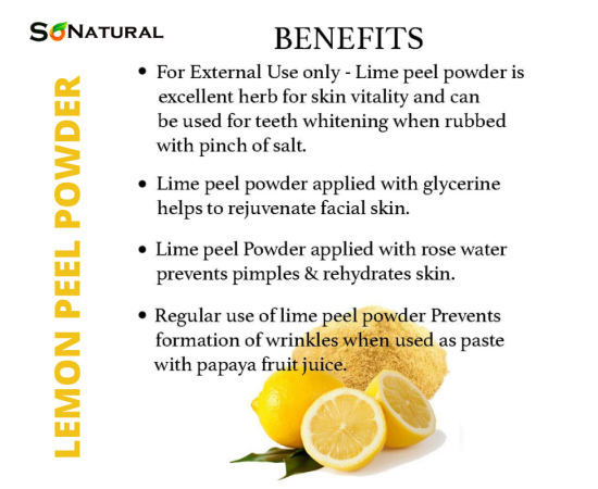 SoNatural Lemon Peel Powder Mask - 100% Natural - 50G