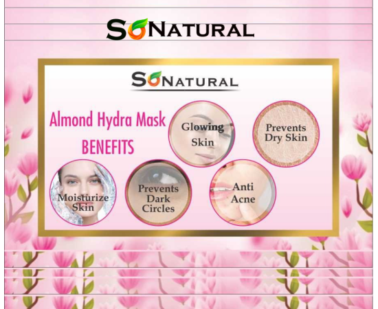 SoNatural Almond Hydra Mask - Hyderate Skin-Moisturize Skin Naturally - 60G