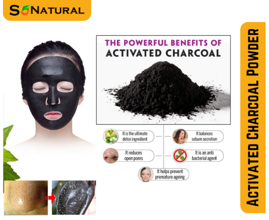 SoNatural - Activated Charcoal Powder - Teeth Whitening- Detox - Food Grade Teeth Whitening - 50G