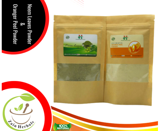 Zain Herbals | Orange Peel Powder 125G & Neem Acne Mask 125G