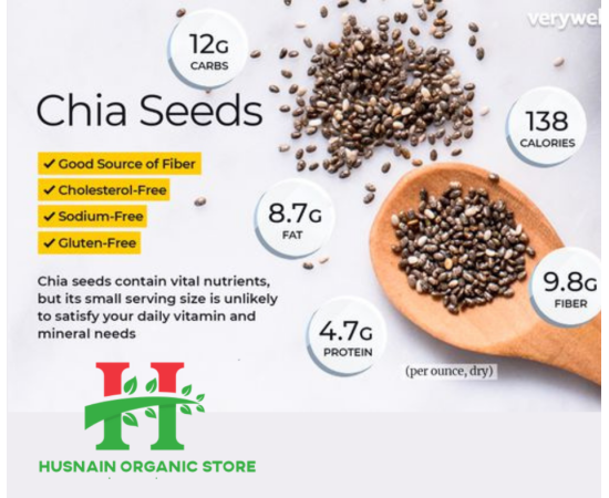 Chia Seeds, Moringa & Flex Seeds Powder By Husnain Organic Store - Pack Of 3 (200gm)