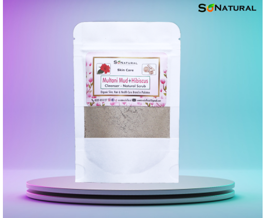 SoNatural Multani Mitii & Hibiscus Powder - Mud Face Mask- Cleanser - 100G