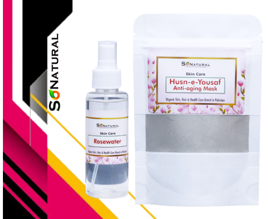 SoNatural - Husan E Yousaf Anti-Aging Mask 60G & Rosewater - 120Ml